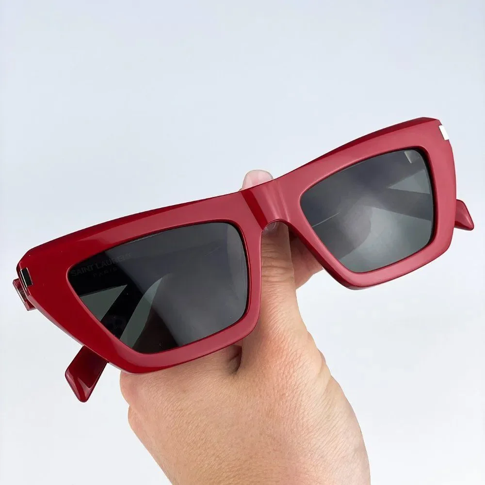 Saint Laurent SL467 003 Sunglasses Red Grey Cat Eye Women - Picture 2 of 14